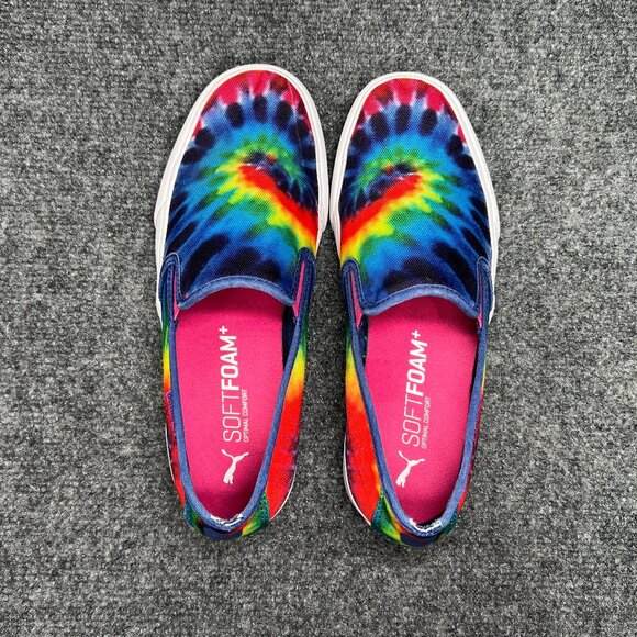 Puma Tie Dye Sneakers Women's Size 7.5 Colorful Slip On Comfort Athletic Shoes - Picture 8 of 13